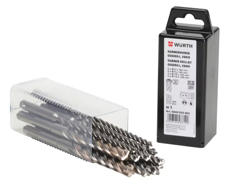 Hammerbohrer-Multipack Plus Quadro-L Vario 12-teilig