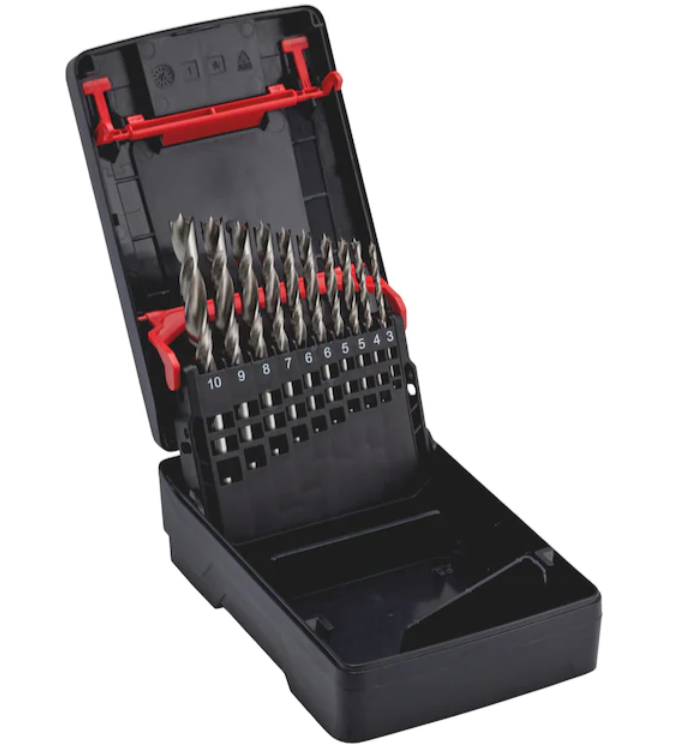 Precision wood twist drill assortment HSCo 10 pieces