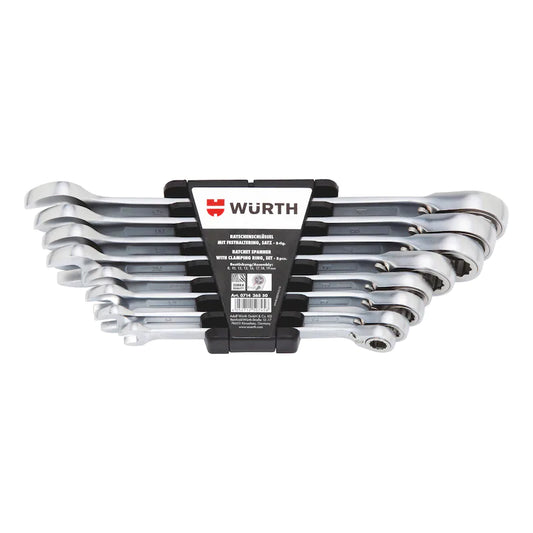 Ratschen-Ring-Maulschlüssel metrisch 8-teilig mit POWERDRIV-Antrieb