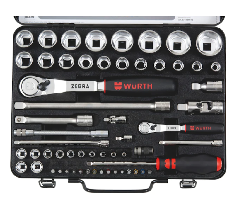 ZEBRA® 1/4 inch and 1/2 inch socket wrench assortment dust-protected 59 pieces