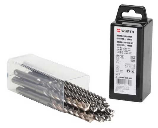 Hammerbohrer-Multipack Plus Quadro-L Vario 12-teilig