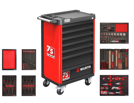 System workshop trolley BASIC 8.4 equipped with 139 pieces for 75 years
