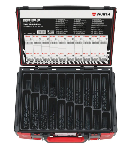 Spiralbohrer Sortiment HSS DIN 338 Typ RN 130° 82-teilig